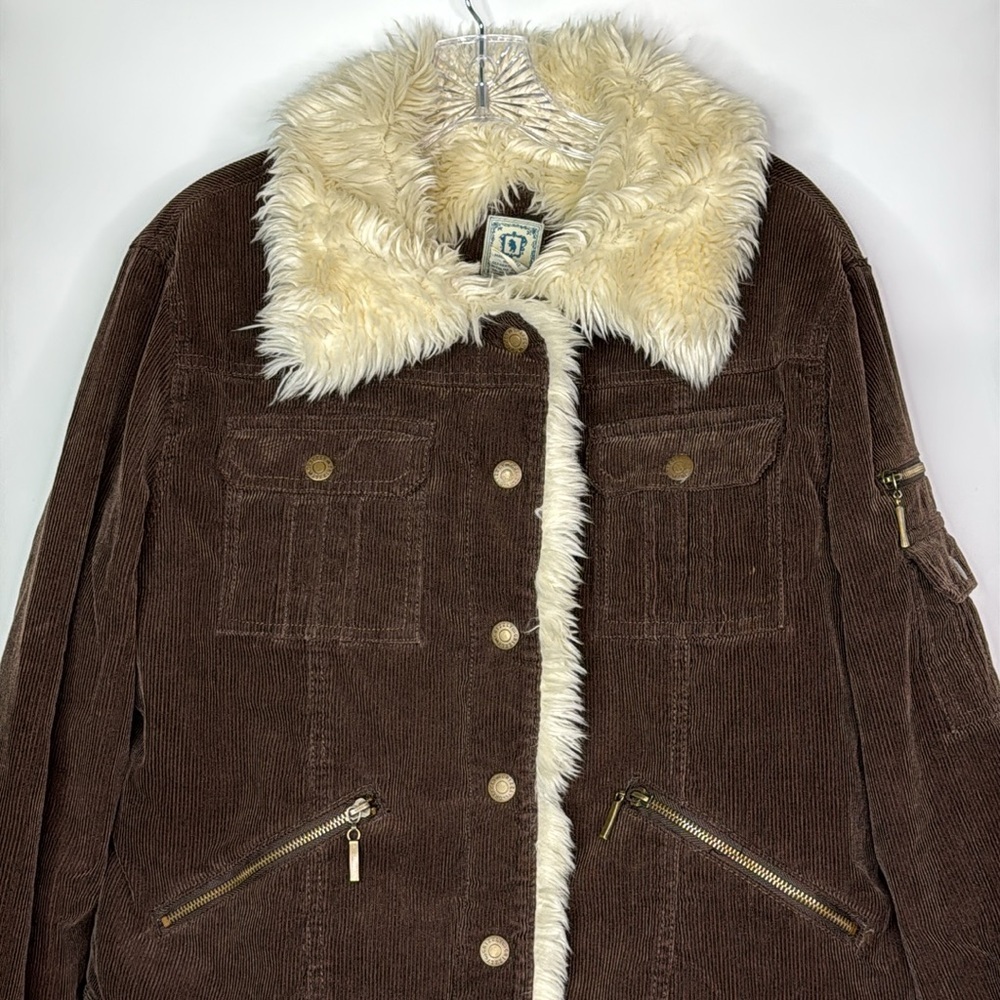 Grizzly Sherpa Lined Snap Button Up Corduroy Jack… - image 2